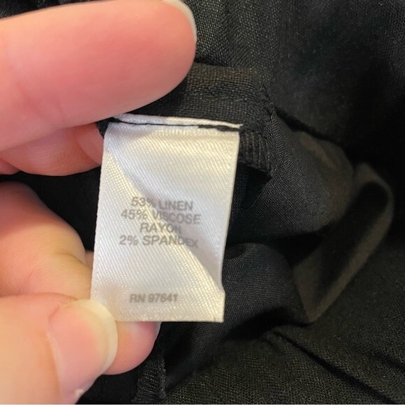 J. Jill Stretch Linen Blend Ankle Cuffed Pull On Pants in Black Size S - Picture 7 of 9